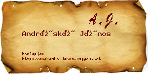 Andráskó János névjegykártya
