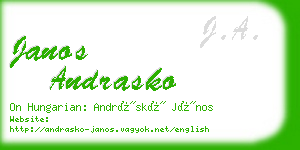 janos andrasko business card